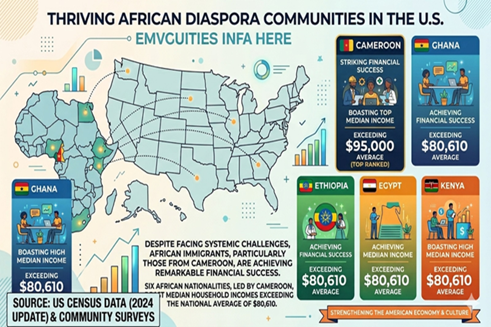 Exceeding National average. Top African Diaspora Communities Thriving in the U.S. Rank